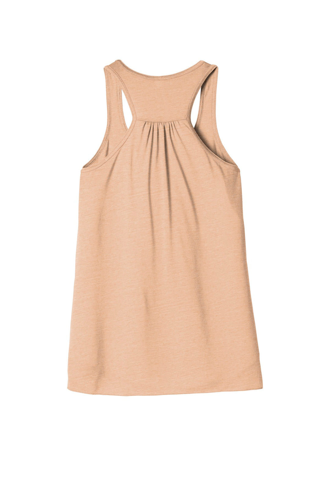 Rear View of Peach Slub BELLA+CANVAS Women's Flowy Racerback Tank. BC8800