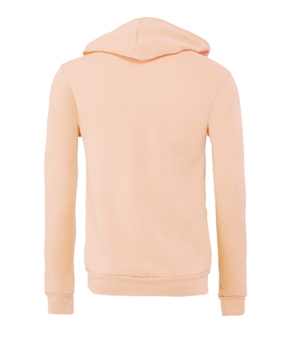 Rear View of Peach Sponge Fleece Full-Zip Hoodie - 3739
