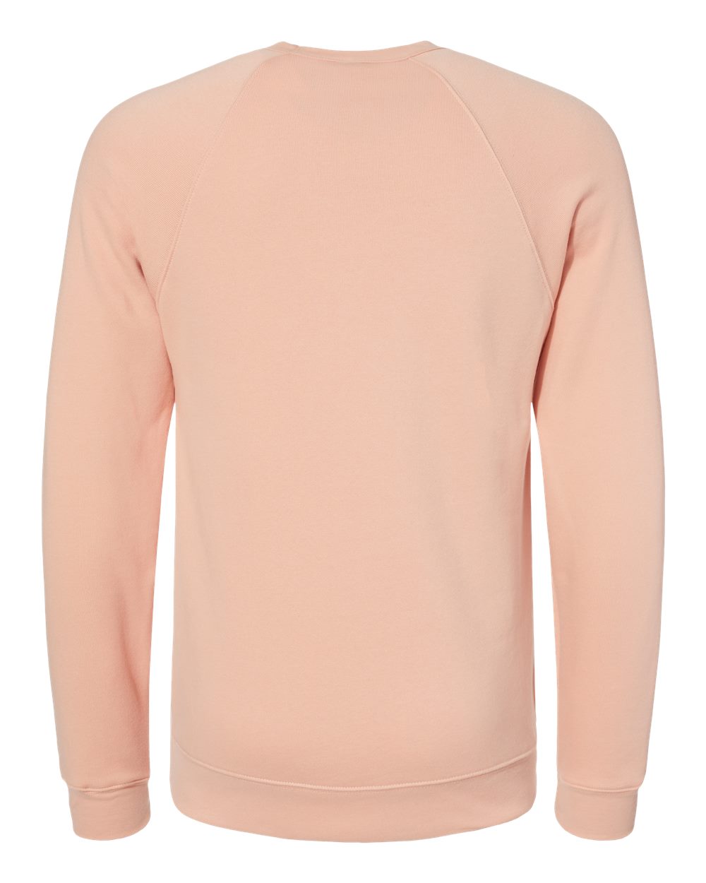 Rear View of Peach Sponge Fleece Raglan Crewneck Sweatshirt - 3901