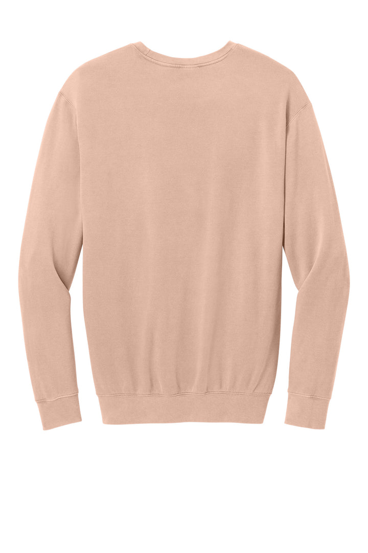 Rear View of Peachy Comfort Colors Lightweight Crewneck Sweatshirt 1466