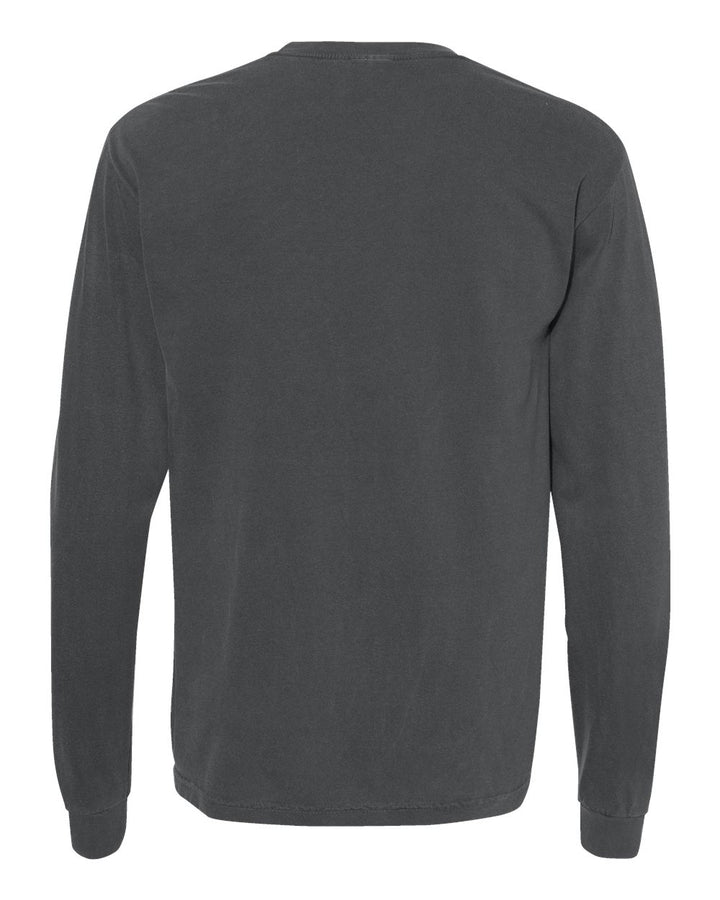 Rear View of Pepper Garment-Dyed Heavyweight Long Sleeve T-Shirt - 6014