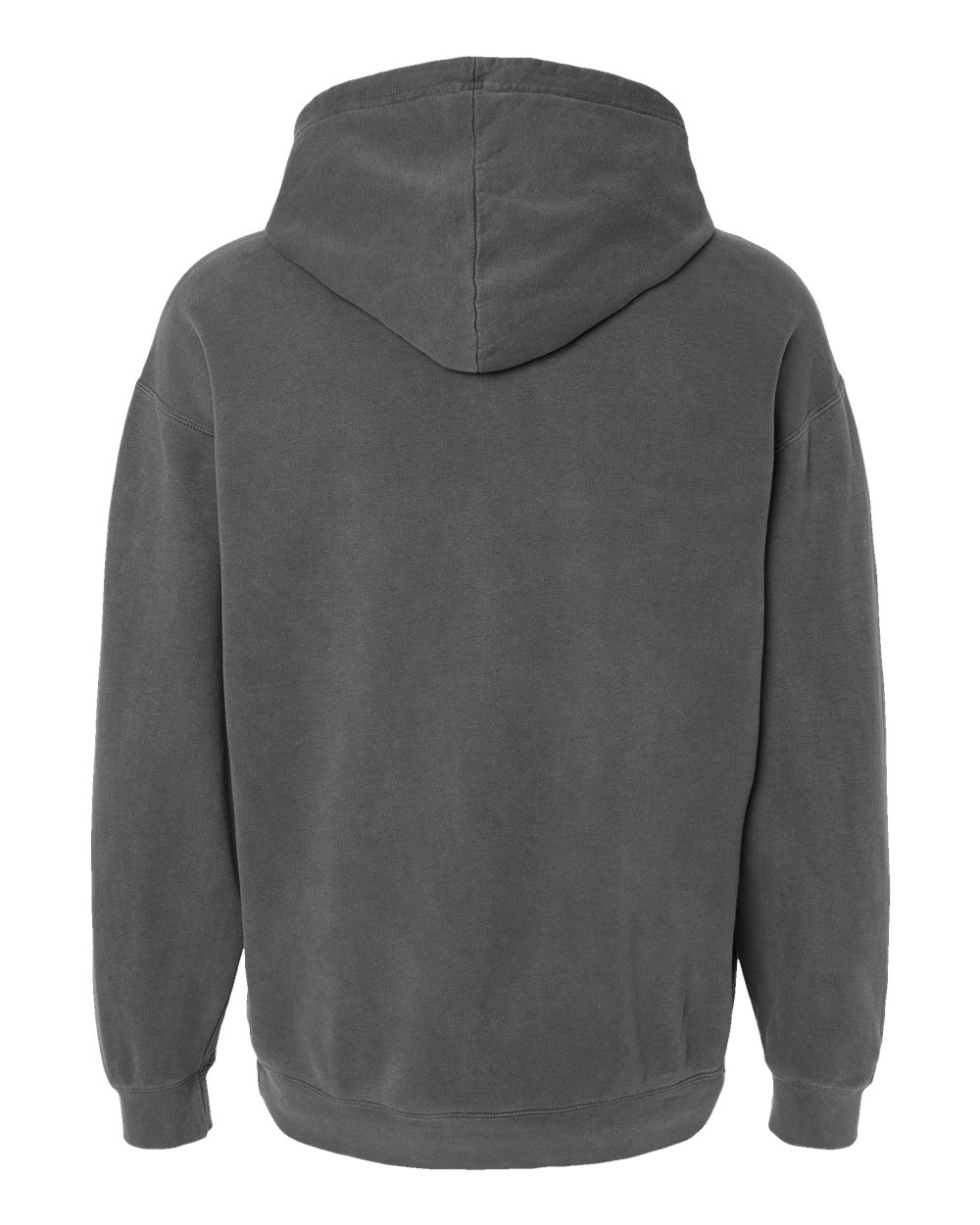 Rear View of Pepper Garment-Dyed Lightweight Fleece Hooded Sweatshirt - 1467