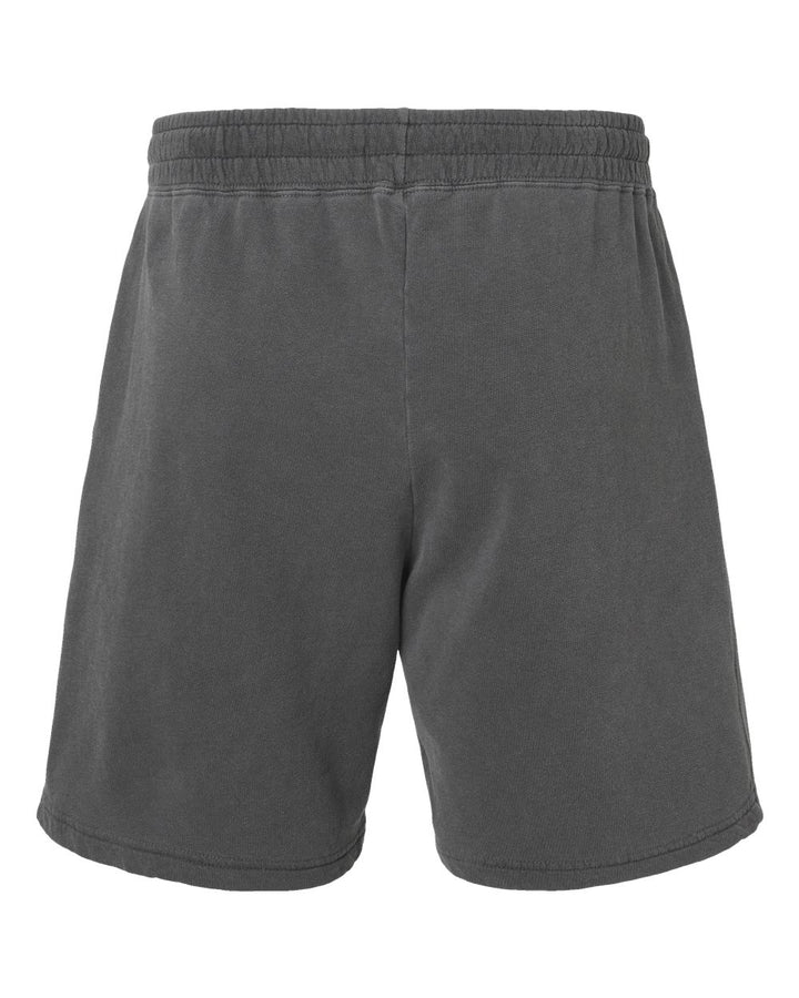 Rear View of Pepper Garment-Dyed Lightweight Fleece Sweat Shorts - 1468
