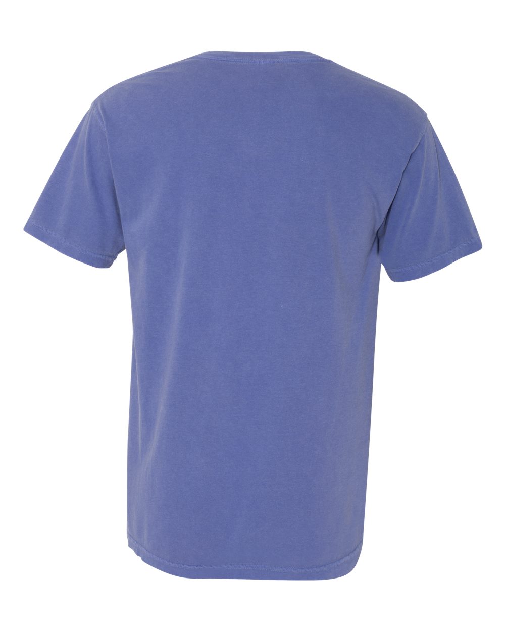 Rear View of Periwinkle Garment-Dyed Heavyweight Pocket T-Shirt - 6030