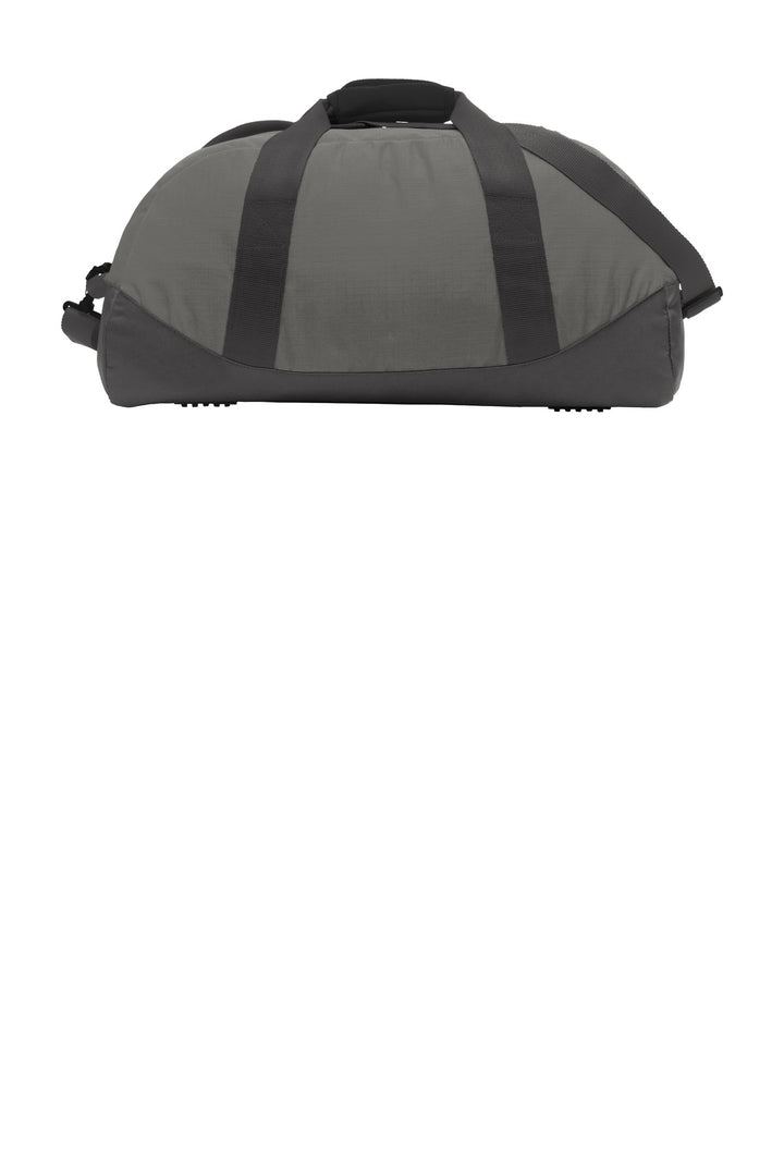 Rear View of Pewter Grey Eddie Bauer Medium Ripstop Duffel. EB900