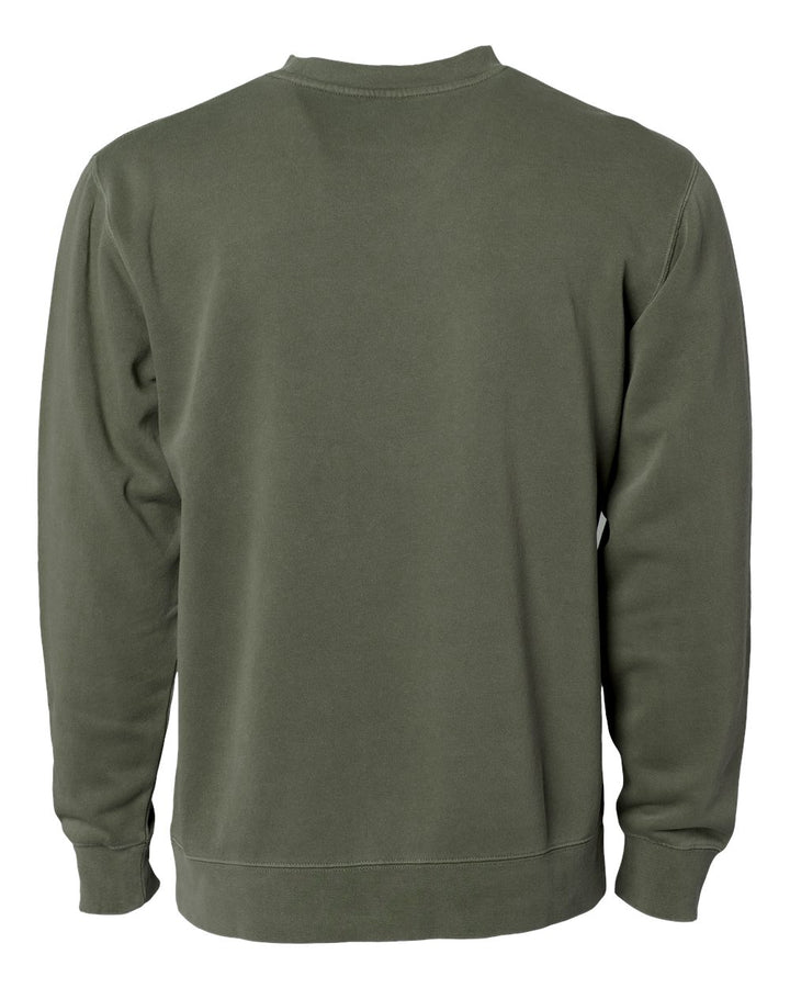 Rear View of Pigment Army Midweight Pigment-Dyed Crewneck Sweatshirt - PRM3500