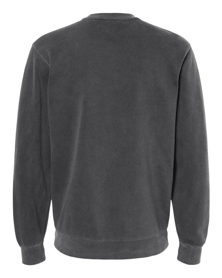 Rear View of Pigment Black Midweight Pigment-Dyed Crewneck Sweatshirt - PRM3500
