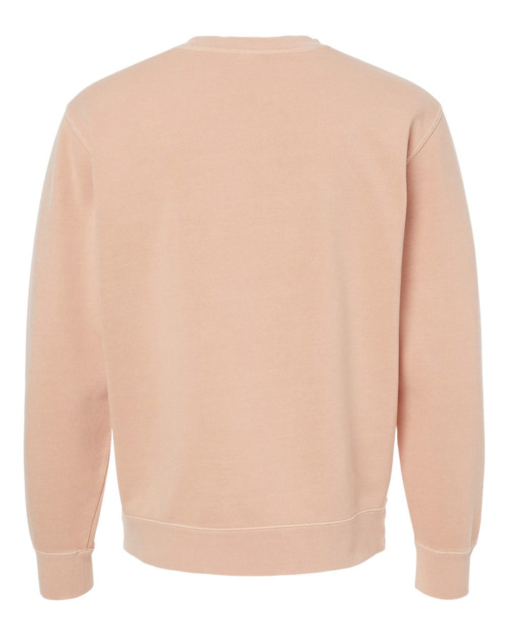 Rear View of Pigment Dusty Pink Midweight Pigment-Dyed Crewneck Sweatshirt - PRM3500