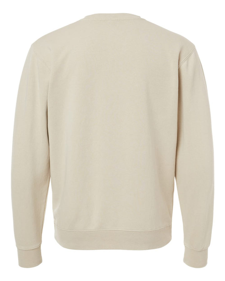 Rear View of Pigment Ivory Midweight Pigment-Dyed Crewneck Sweatshirt - PRM3500