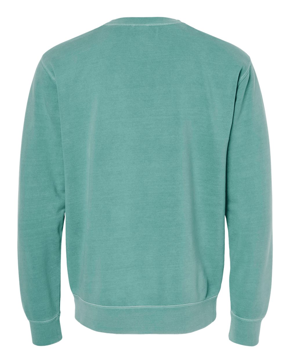 Rear View of Pigment Mint Midweight Pigment-Dyed Crewneck Sweatshirt - PRM3500
