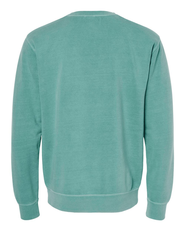Rear View of Pigment Mint Midweight Pigment-Dyed Crewneck Sweatshirt - PRM3500