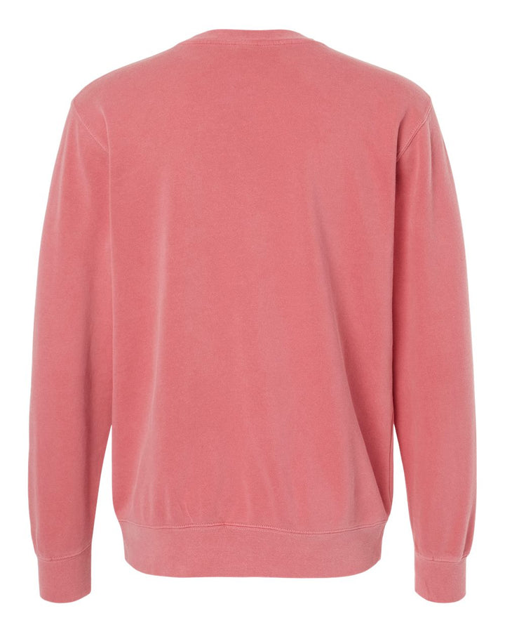 Rear View of Pigment Pink Midweight Pigment-Dyed Crewneck Sweatshirt - PRM3500