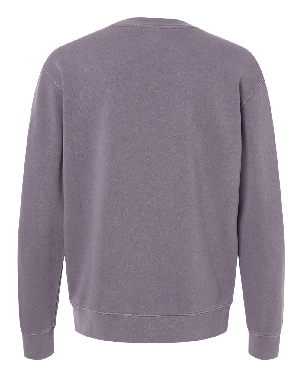 Rear View of Pigment Plum Midweight Pigment-Dyed Crewneck Sweatshirt - PRM3500