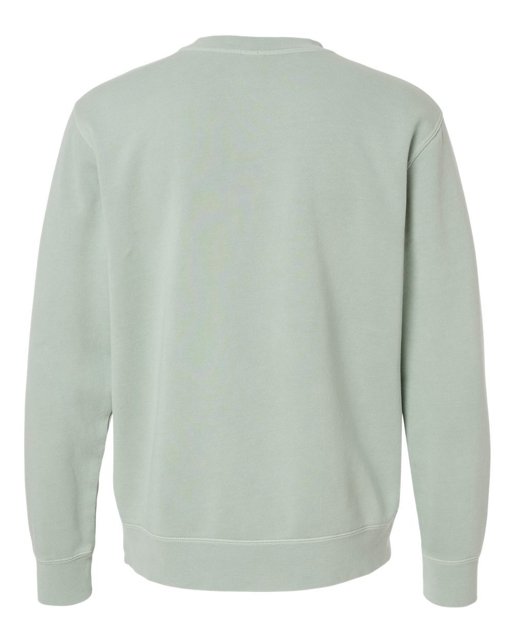 Rear View of Pigment Sage Midweight Pigment-Dyed Crewneck Sweatshirt - PRM3500