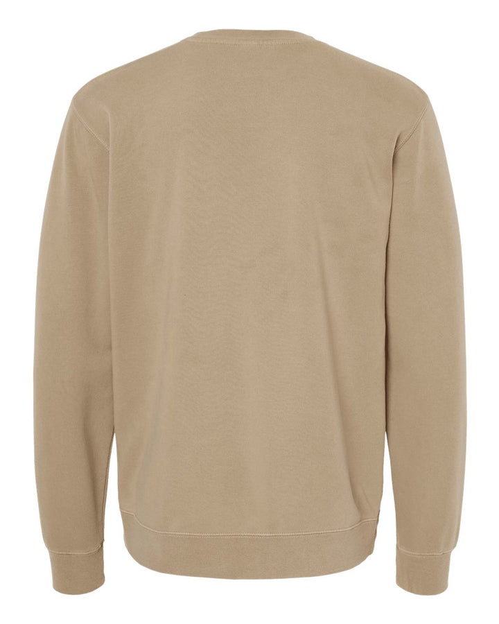 Rear View of Pigment Sandstone Midweight Pigment-Dyed Crewneck Sweatshirt - PRM3500