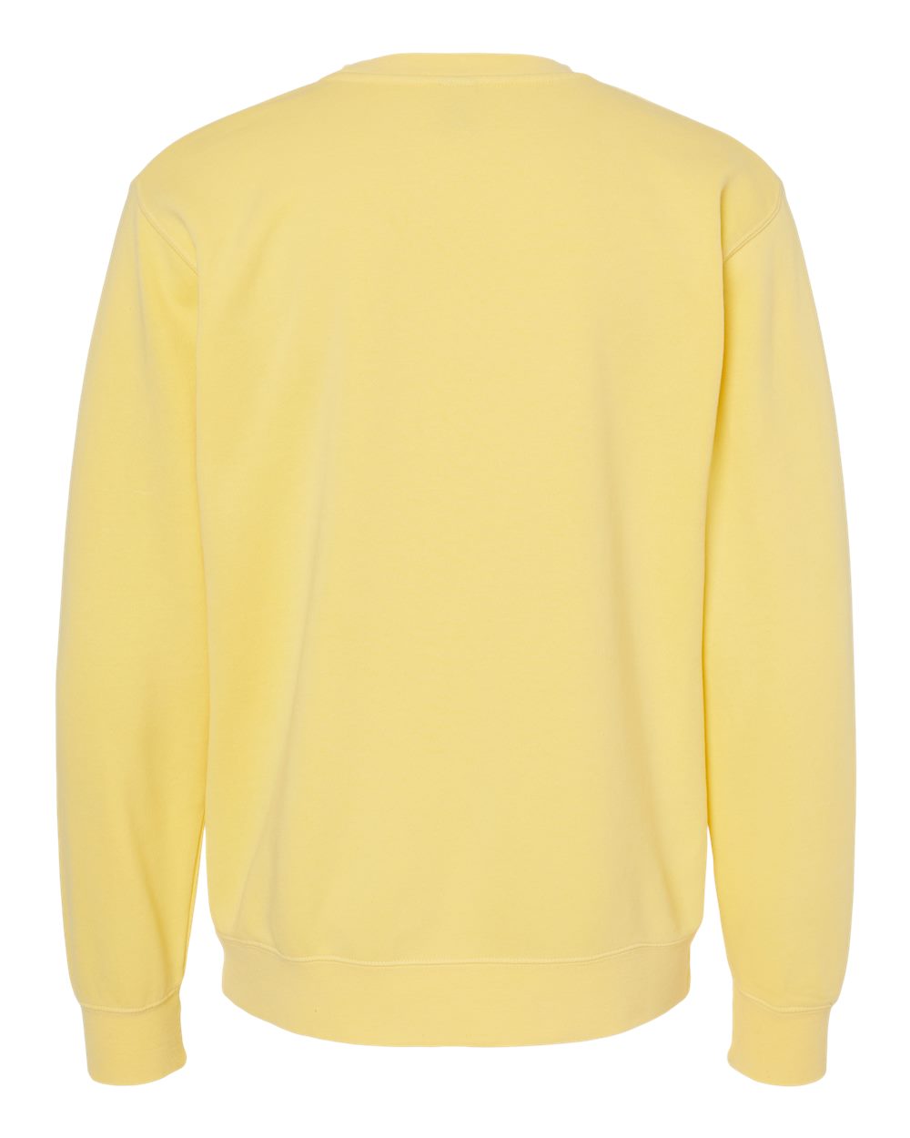 Rear View of Pigment Yellow Midweight Pigment-Dyed Crewneck Sweatshirt - PRM3500
