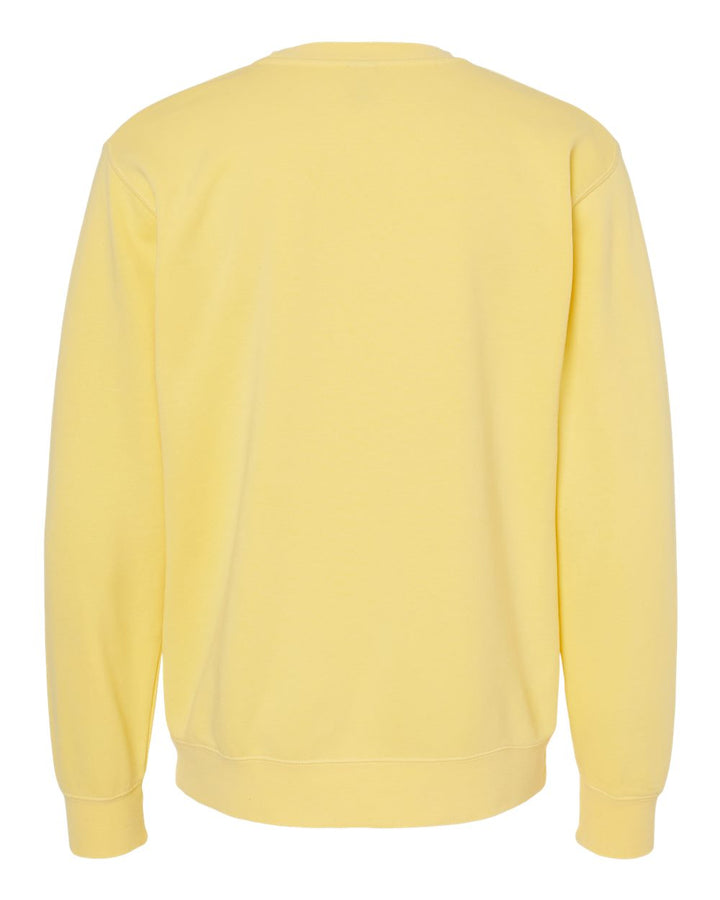 Rear View of Pigment Yellow Midweight Pigment-Dyed Crewneck Sweatshirt - PRM3500