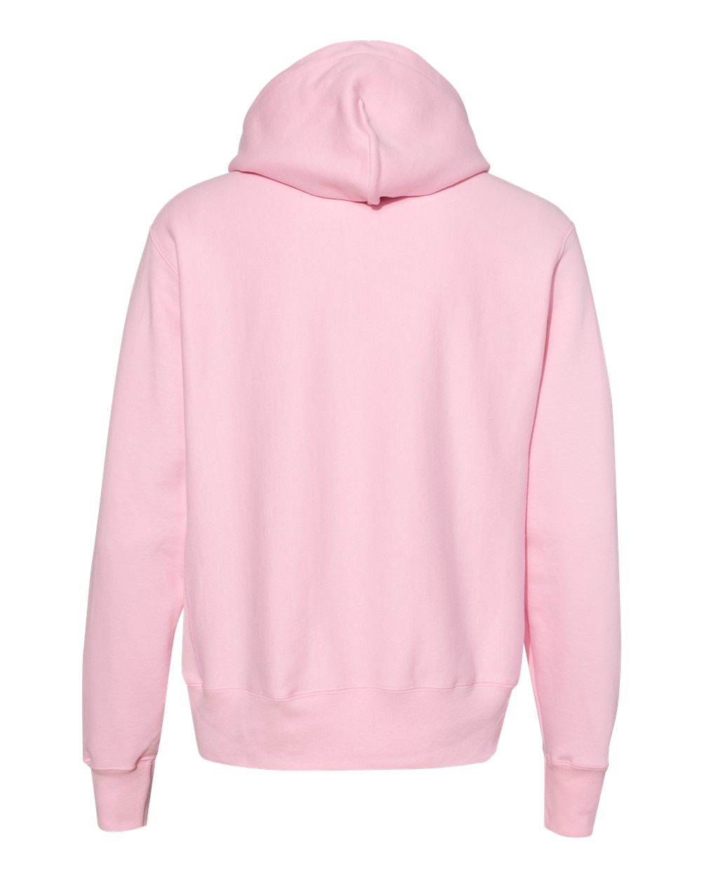 Rear View of Pink Candy Reverse Weave® Hooded Sweatshirt - S101
