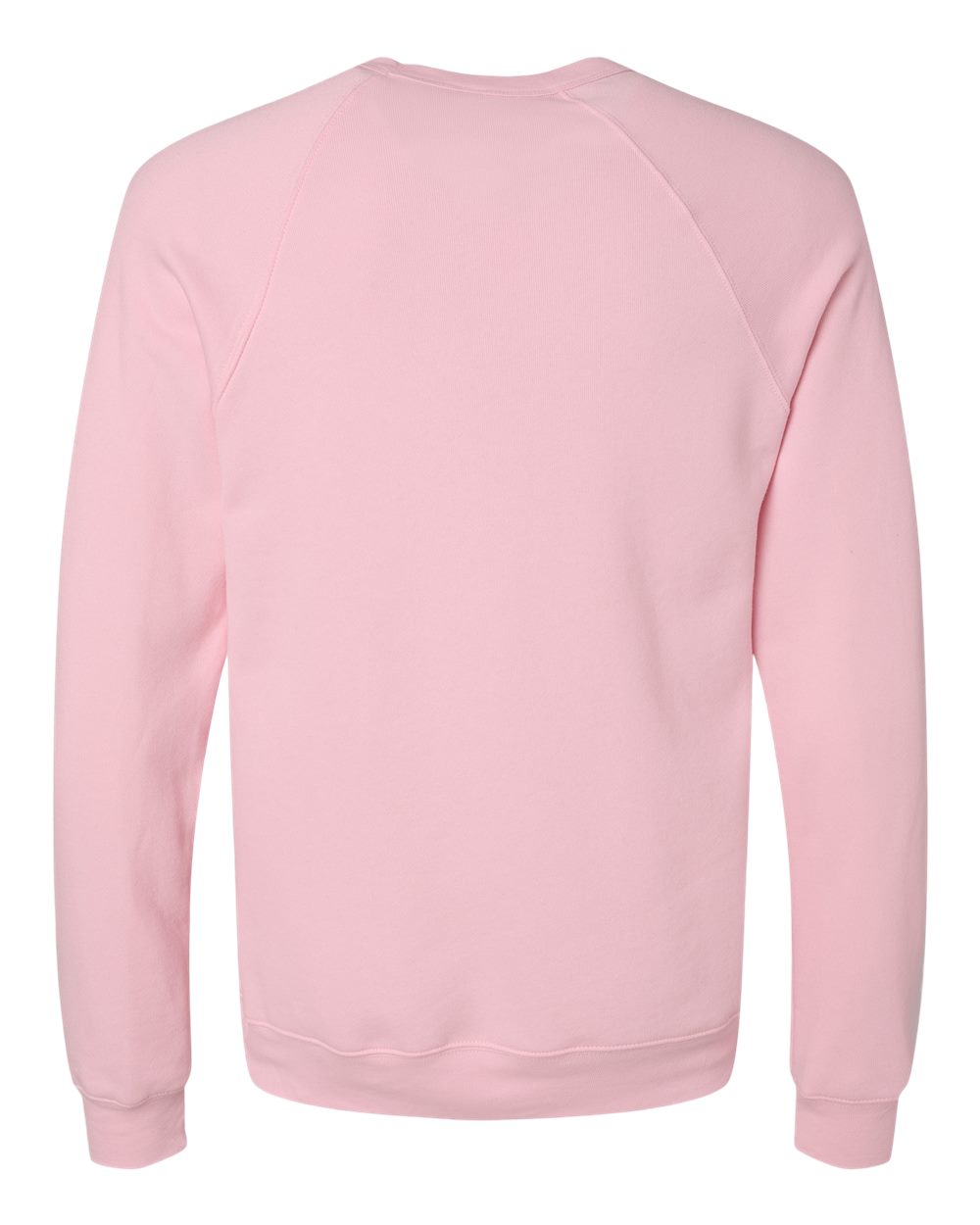 Rear View of Pink Sponge Fleece Raglan Crewneck Sweatshirt - 3901