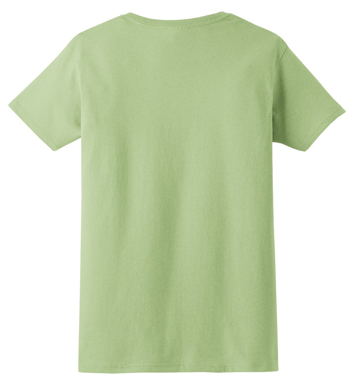 Rear View of Pistachio Gildan Women's Ultra Cotton 100% US Cotton T-Shirt. 2000L