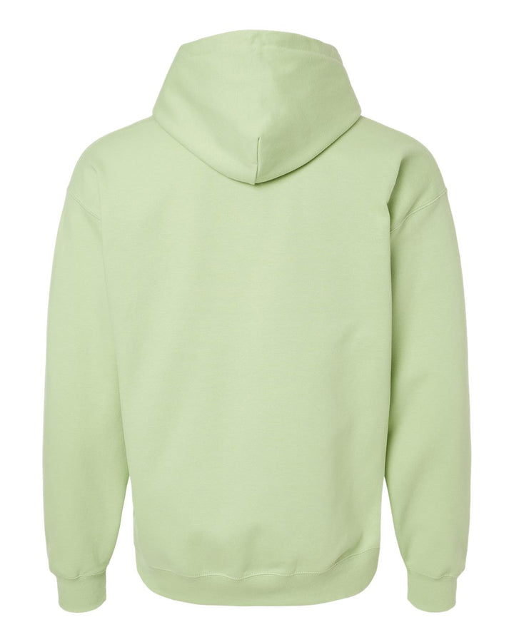 Rear View of Pistachio Softstyle® Midweight Hooded Sweatshirt - SF500