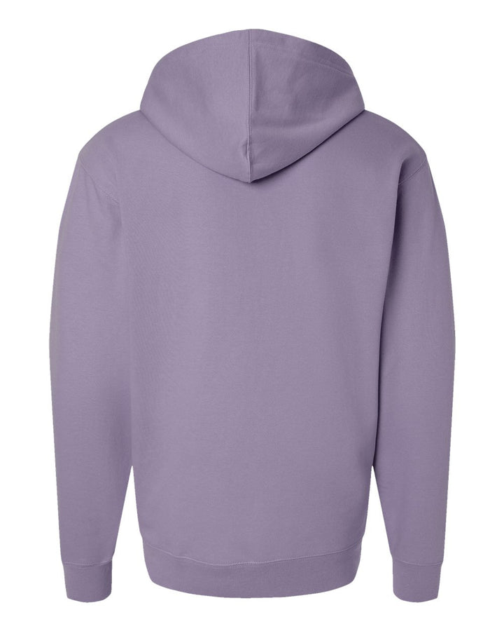 Rear View of Plum Midweight Hooded Sweatshirt - SS4500