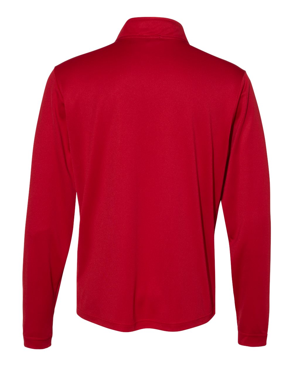 Rear View of Power Red Lightweight Quarter-Zip Pullover - A401