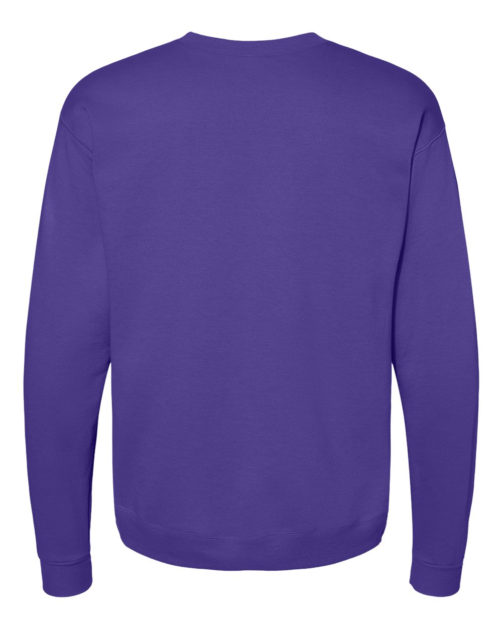 Rear View of Purple Ecosmart® Crewneck Sweatshirt - P160