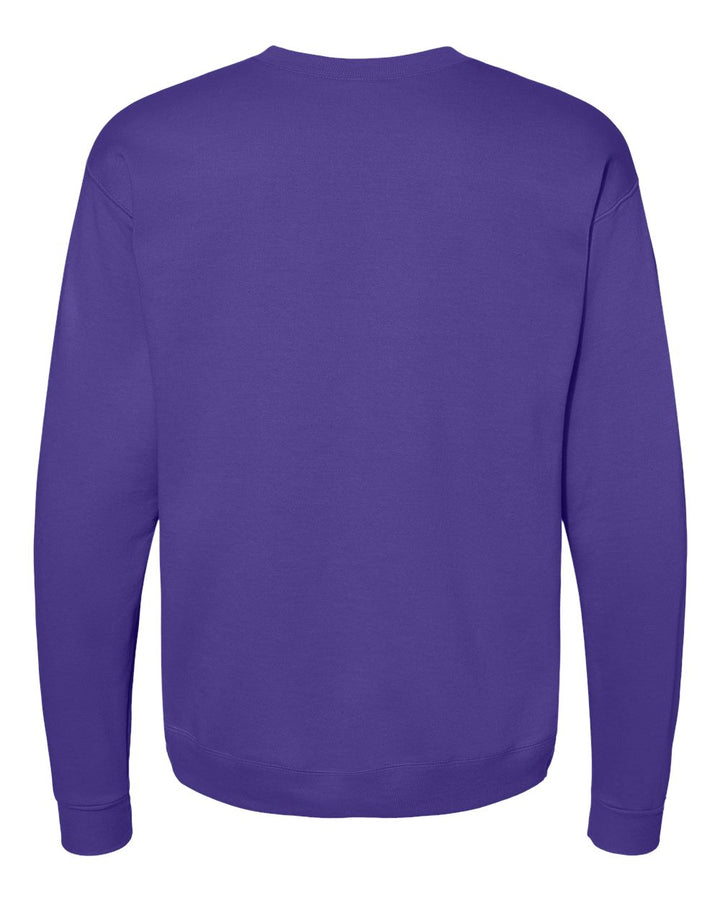 Rear View of Purple Ecosmart® Crewneck Sweatshirt - P160