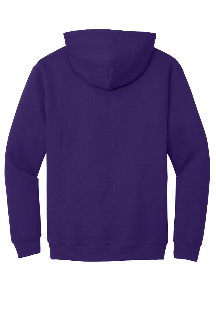 Rear View of Purple Gildan - Heavy Blend Hooded Sweatshirt. 18500