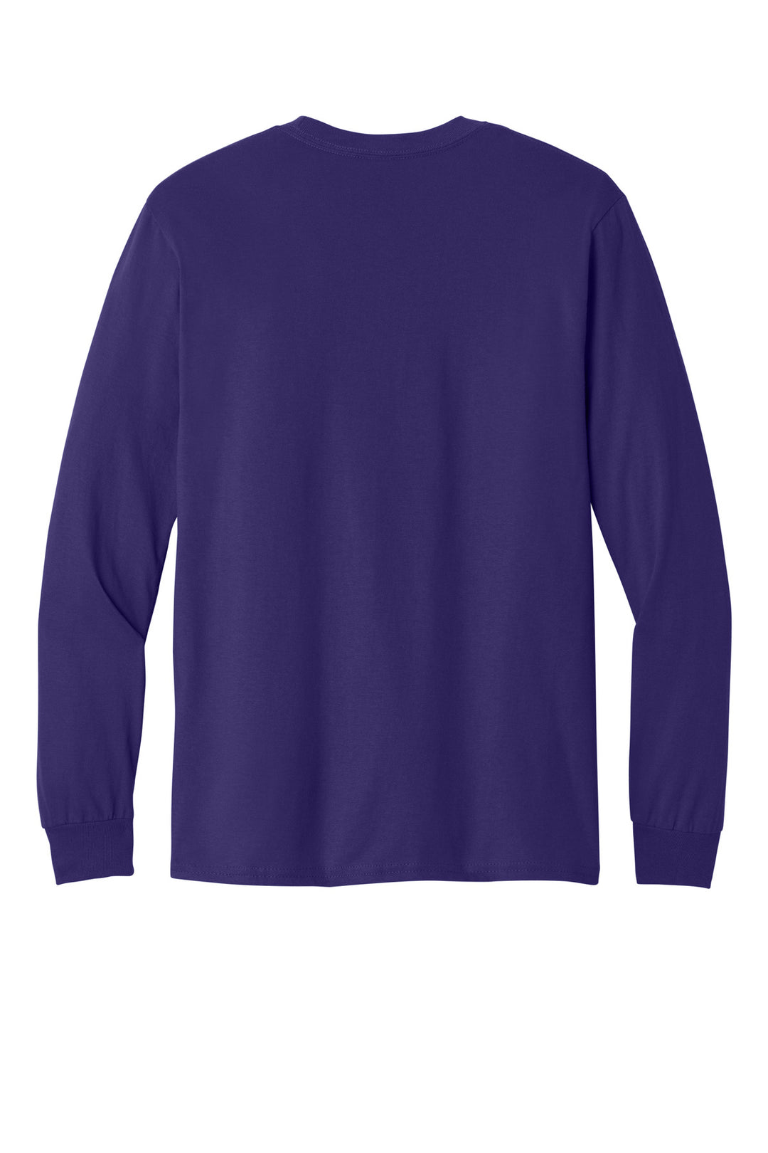 Rear View of Purple Gildan - Heavy Cotton 100% Cotton Long Sleeve T-Shirt. 5400