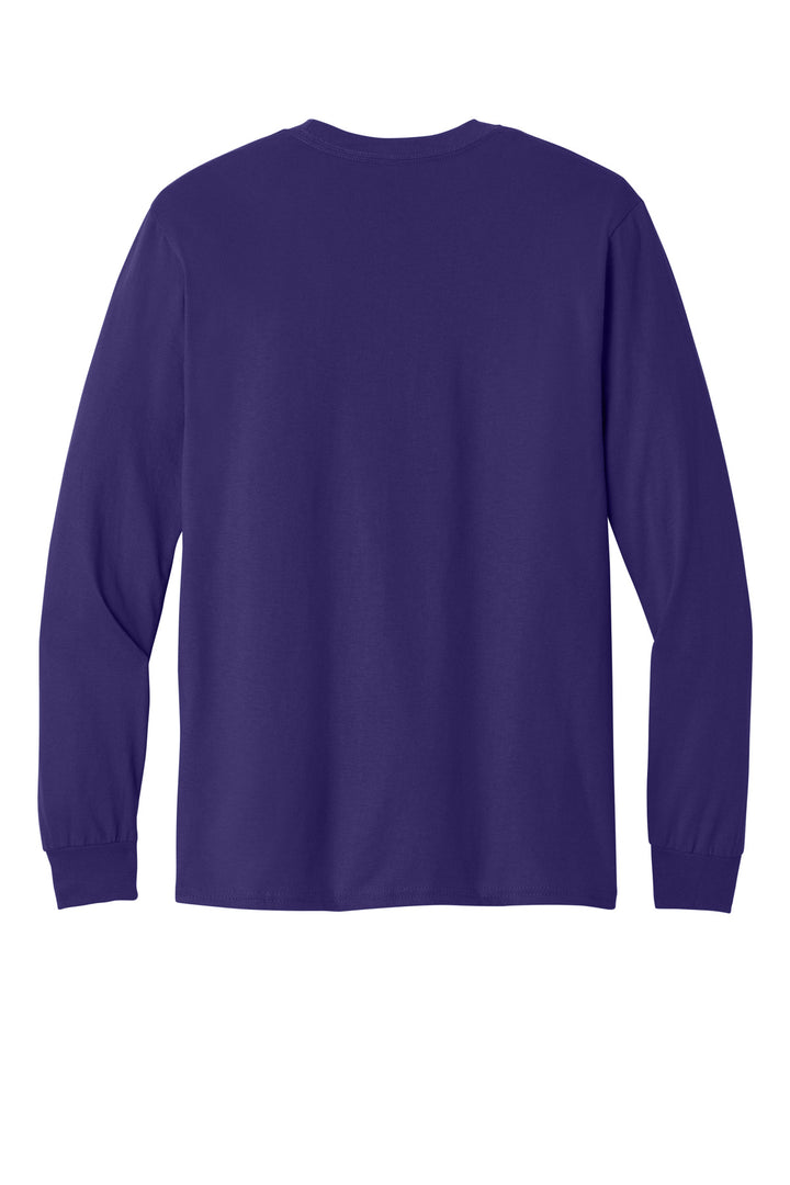 Rear View of Purple Gildan - Heavy Cotton 100% Cotton Long Sleeve T-Shirt. 5400