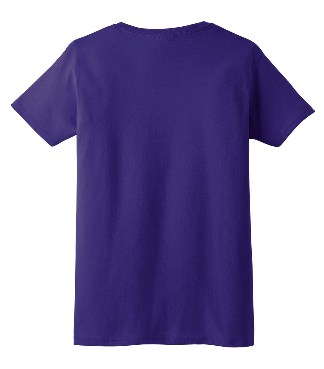 Rear View of Purple Gildan Women's Ultra Cotton 100% US Cotton T-Shirt. 2000L