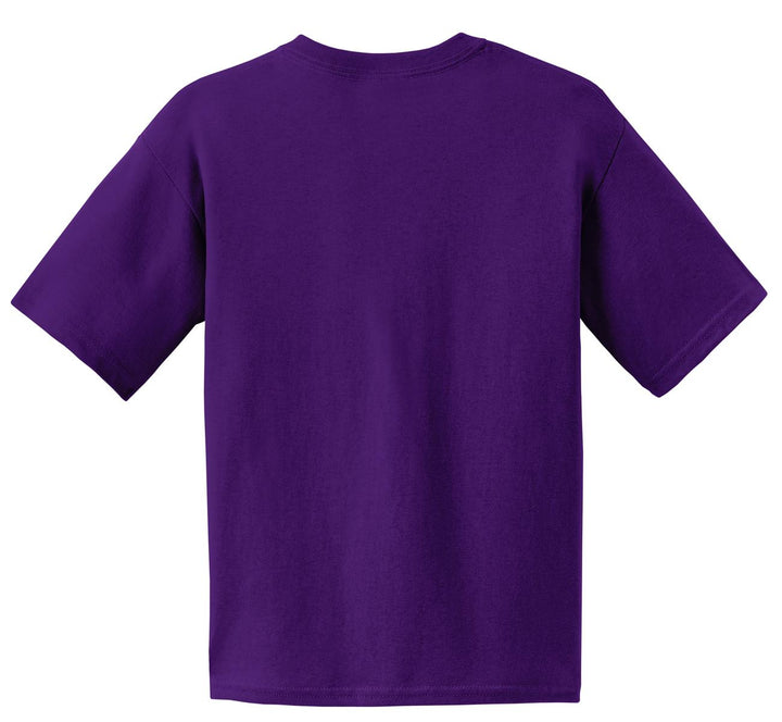 Rear View of Purple Gildan - Youth Ultra Cotton 100% US Cotton T-Shirt. 2000B