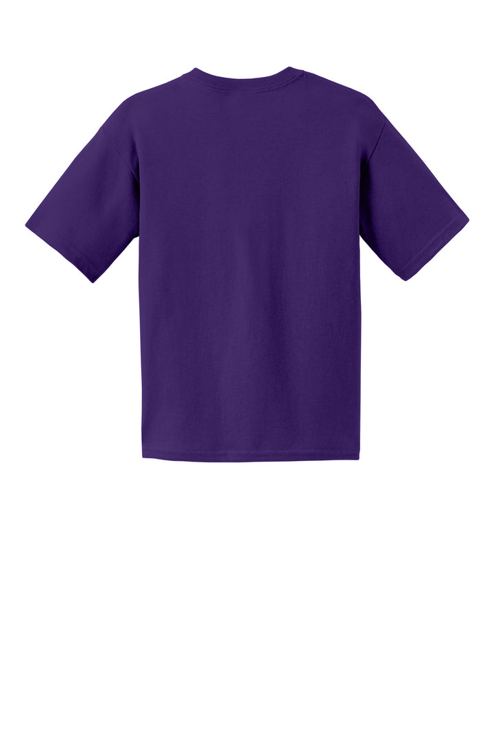 Rear View of Purple Gildan - Youth Ultra Cotton 100% US Cotton T-Shirt. 2000B