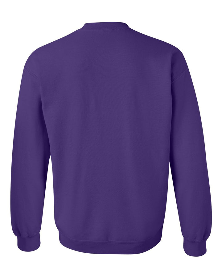 Rear View of Purple Heavy Blend™ Crewneck Sweatshirt - 18000