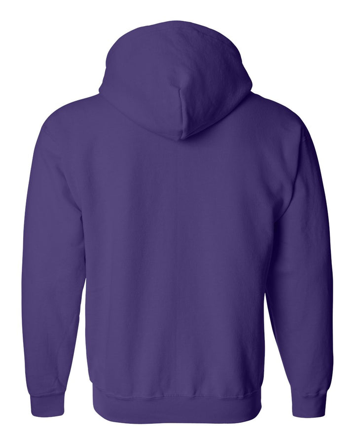 Rear View of Purple Heavy Blend™ Full-Zip Hooded Sweatshirt - 18600