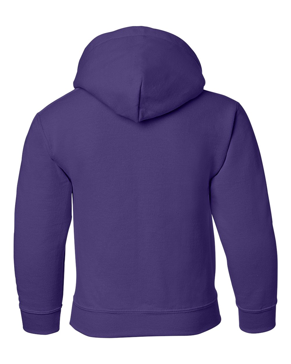 Rear View of Purple Heavy Blend™ Youth Hooded Sweatshirt - 18500B