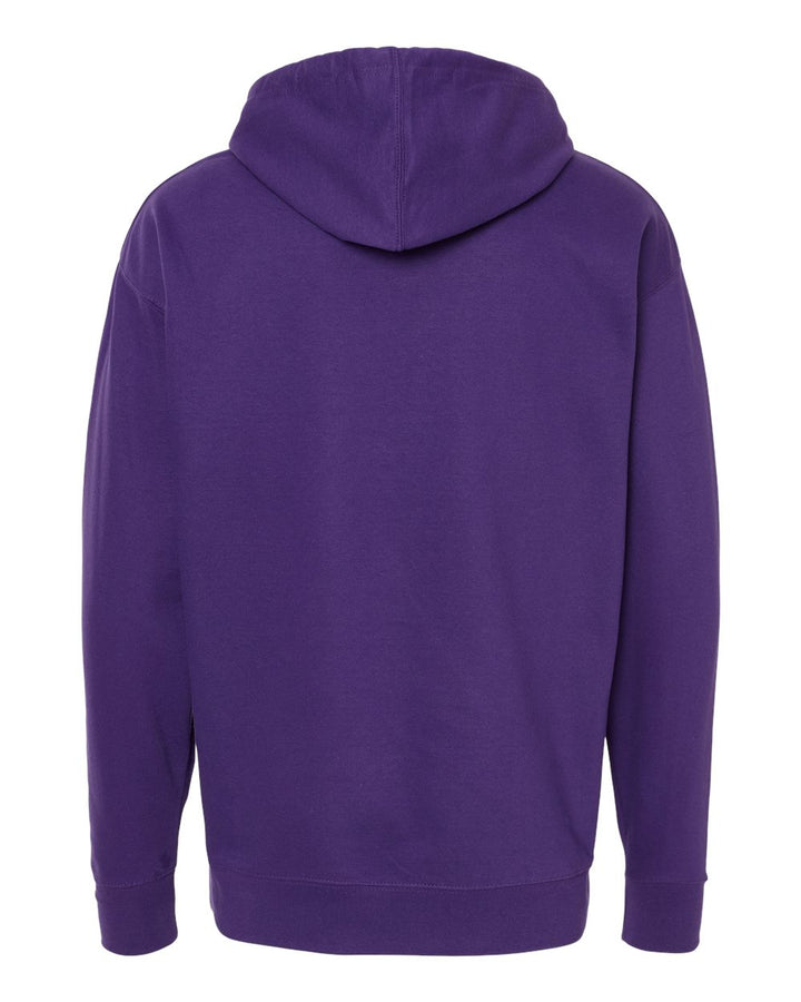 Rear View of Purple Midweight Hooded Sweatshirt - SS4500