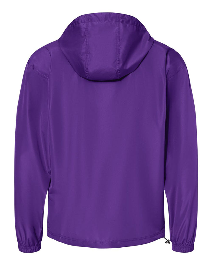 Rear View of Purple Packable Anorak Jacket - CO200