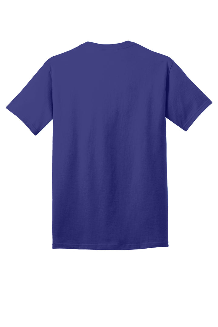 Rear View of Purple Port & Company - Core Cotton Tee. PC54