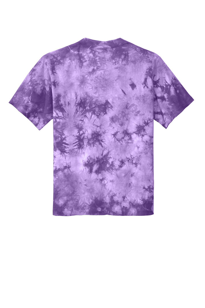 Rear View of Purple Port & Company Youth Crystal Tie-Dye Tee PC145Y