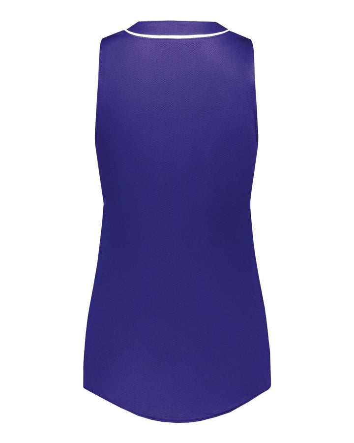 Rear View of Purple/ White Women's Cutter Jersey - 6913