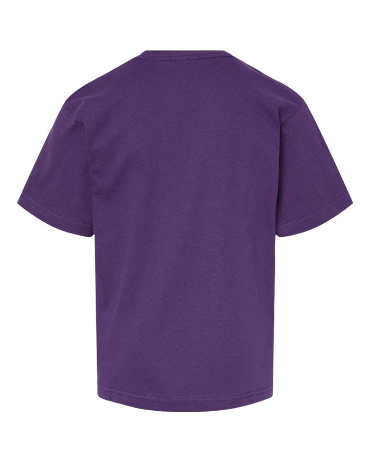 Rear View of Purple Youth Gold Soft Touch T-Shirt - 4850