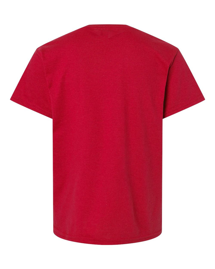 Rear View of Red DryBlend® Youth T-Shirt - 8000B