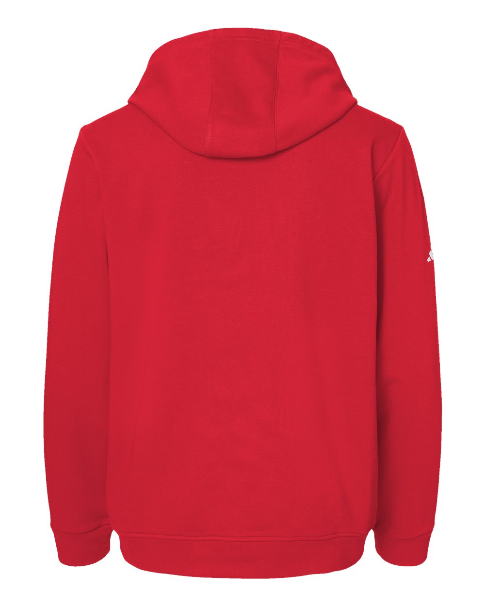 Rear View of Red Fleece Hooded Sweatshirt - A432