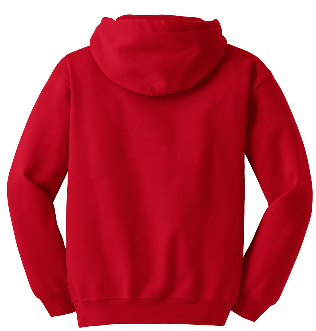Rear View of Red Gildan - DryBlend Pullover Hooded Sweatshirt. 12500
