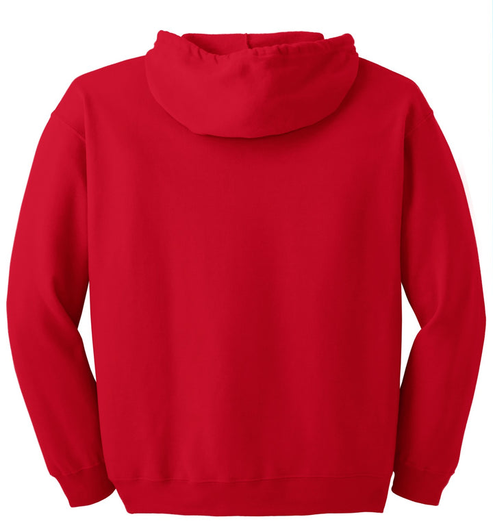 Rear View of Red Gildan - Heavy Blend Full-Zip Hooded Sweatshirt. 18600