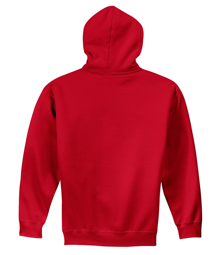 Rear View of Red Gildan - Heavy Blend Hooded Sweatshirt. 18500