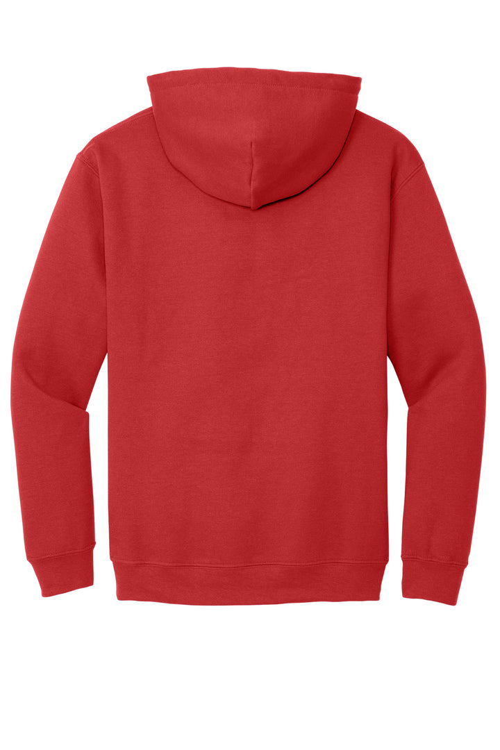 Rear View of Red Gildan - Heavy Blend Hooded Sweatshirt. 18500